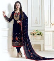 Ayesha Takia Black Georgette Embroidery Churidar Salwar Kameez (DBA01)
