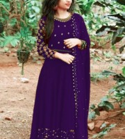High-Quality Embroidery Georgette fabric Lock moti Gown with Dupatta 4pcs (DP10)